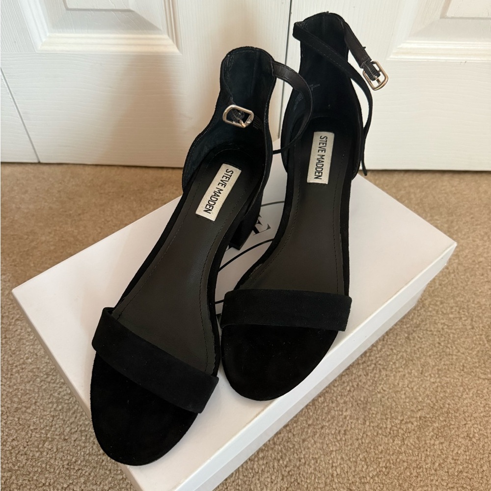 Steve Madden Black Suede Heels